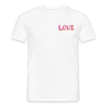 Love Schriftzug - Männer T-Shirt - Weiß - Vorne - AI Model Male 178 dark (178cm)