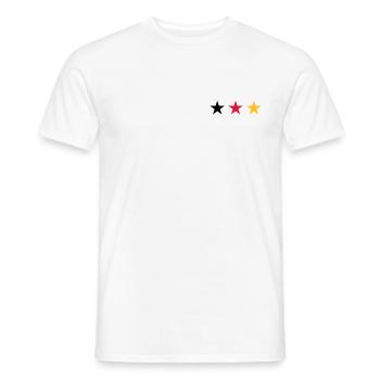 Deutschland Drei Sterne in Schwarz Rot Gold - Männer T-Shirt - Weiß - Vorne - AI Model Male 178 dark (178cm)