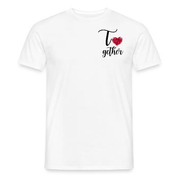 Together Herz - Männer T-Shirt - Weiß - Vorne - AI Model Male 178 dark (178cm)