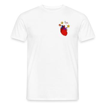 Flower Heart Design - Männer T-Shirt - Weiß - Vorne - AI Model Male 178 dark (178cm)