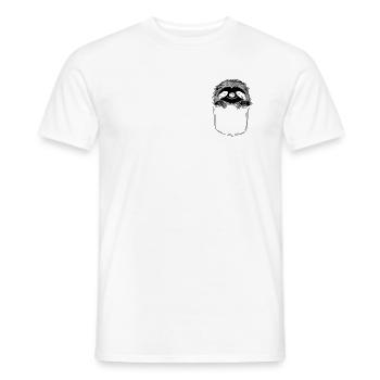 Paresseux de sommeil dans la poche de poitrine - T-shirt homme - blanc - Devant - AI Model Male 178 dark (178cm)