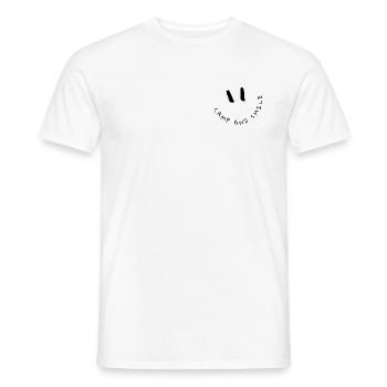 camp & smile - Männer T-Shirt - Weiß - Vorne - AI Model Male 178 dark (178cm)