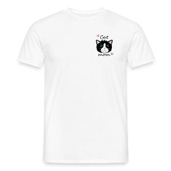 Maman chat - T-shirt homme - blanc - Devant - AI Model Male 178 dark (178cm)