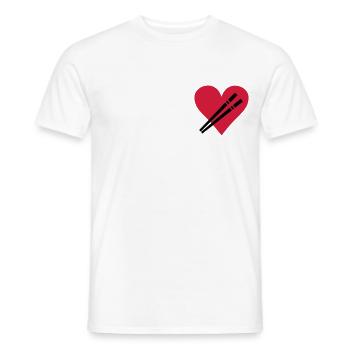 Love Stäbchen - Sushi - Männer T-Shirt - Weiß - Vorne - AI Model Male 178 dark (178cm)
