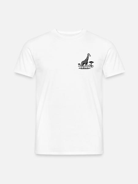 Giraffen Silhouette im Savannenland - Männer T-Shirt - Weiß