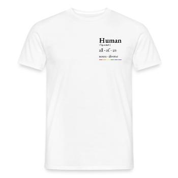 Mensch – LGBTQ+ Stolz - Männer T-Shirt - Weiß - Vorne - AI Model Male 178 dark (178cm)