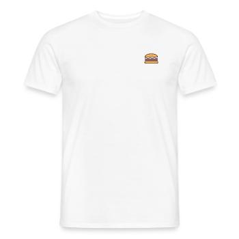 Burger Hamburger minimalistisch Logo Geschenkidee - Männer T-Shirt - Weiß - Vorne - AI Model Male 178 dark (178cm)