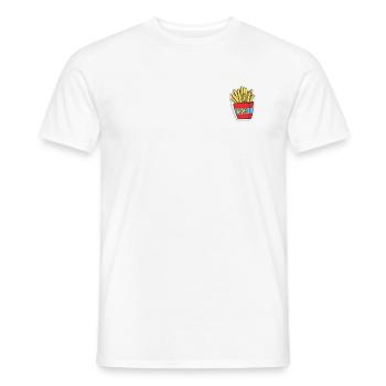 Pommes frites Fritten Logo Geschenkidee - Männer T-Shirt - Weiß - Vorne - AI Model Male 178 dark (178cm)
