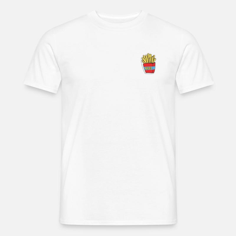Pommes frites Fritten Logo Geschenkidee - Männer T-Shirt - Weiß