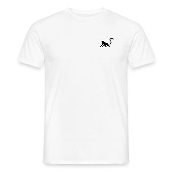 Singe ombre de singe noir et blanc sur la poitrine - T-shirt homme - blanc - Devant - AI Model Male 178 dark (178cm)