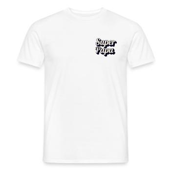ensemble père fils assorti collection super papa - T-shirt homme - blanc - Devant - AI Model Male 178 dark (178cm)
