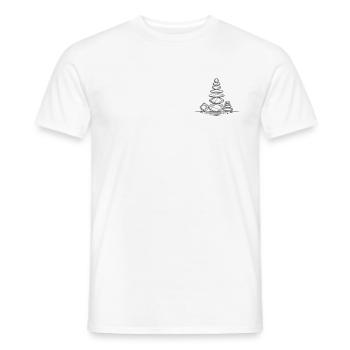 Art of Balance – Geometric Zen Stone Tower - Men's T-Shirt - white - Front - AI Model Male 178 dark (178cm)