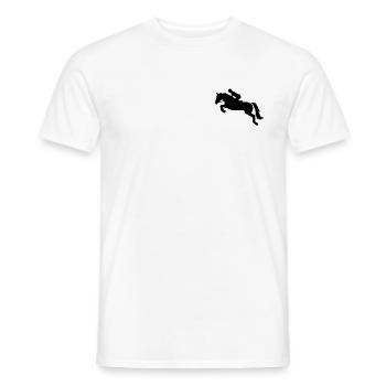 Springreiten - Männer T-Shirt - Weiß - Vorne - AI Model Male 178 dark (178cm)