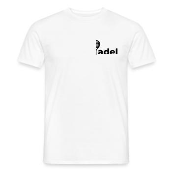 Padel Logo | Minimalistisches Schläger Design - Männer T-Shirt - Weiß - Vorne - AI Model Male 178 dark (178cm)