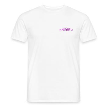 Inner work is politicsl - neon - Men's T-Shirt - white - Front - AI Model Male 178 dark (178cm)
