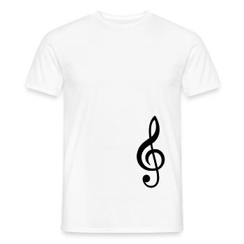 treble clef music - Men's T-Shirt - white - Front - AI Model Male 178 dark (178cm)