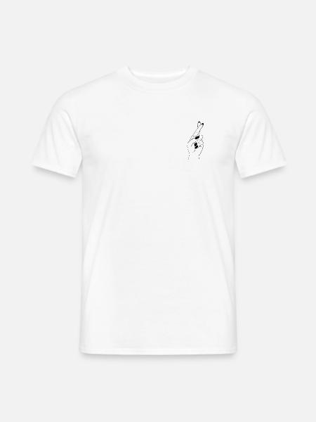 Gekreuzte Finger – Glück Symbol Schwarzweiß - Männer T-Shirt - Weiß