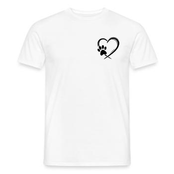 Patte de Cœur - T-shirt homme - blanc - Devant - AI Model Male 178 dark (178cm)