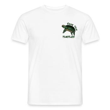 Save the turtles Help quote Environment Plastic - Men's T-Shirt - white - Front - AI Model Male 178 dark (178cm)