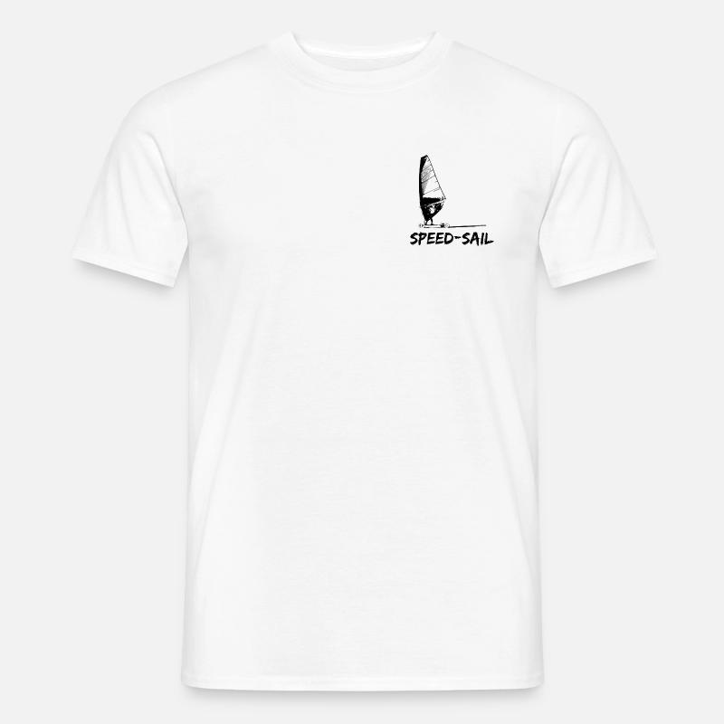 Speed Sail Board Silhouette - Männer T-Shirt - Weiß