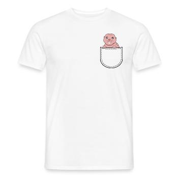 Nude mole in chest pocket | Ugly Rat Rodents - Men's T-Shirt - white - Front - AI Model Male 178 dark (178cm)