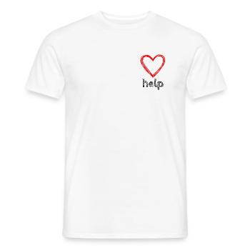 Helping Heart, Helfendes Herz - Männer T-Shirt - Weiß - Vorne - AI Model Male 178 dark (178cm)
