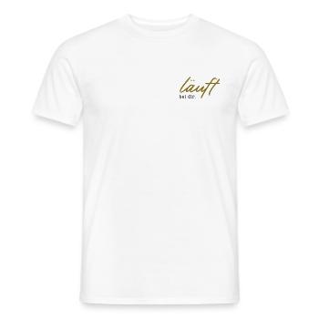 läuft bei dir. – 2 Farben - Männer T-Shirt - Weiß - Vorne - AI Model Male 178 dark (178cm)