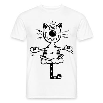 Fitness cat - Men's T-Shirt - white - Front - AI Model Male 178 dark (178cm)
