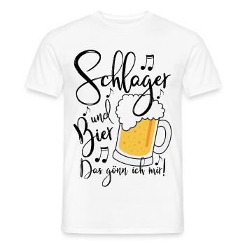 Schlager und Bier Das gönn ich mir  - Männer T-Shirt - Weiß - Vorne - AI Model Male 178 dark (178cm)