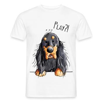 Play Gordon Setter - Chien - Cadeau - T-shirt homme - blanc - Devant - AI Model Male 178 dark (178cm)