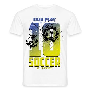Maillot de football numéro 10 - T-shirt homme - blanc - Devant - AI Model Male 178 dark (178cm)