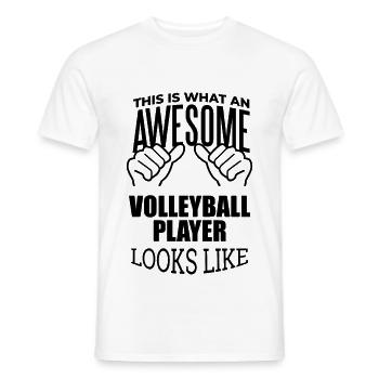 Volleyball Volleyball Volleyball - Men's T-Shirt - white - Front - AI Model Male 178 dark (178cm)