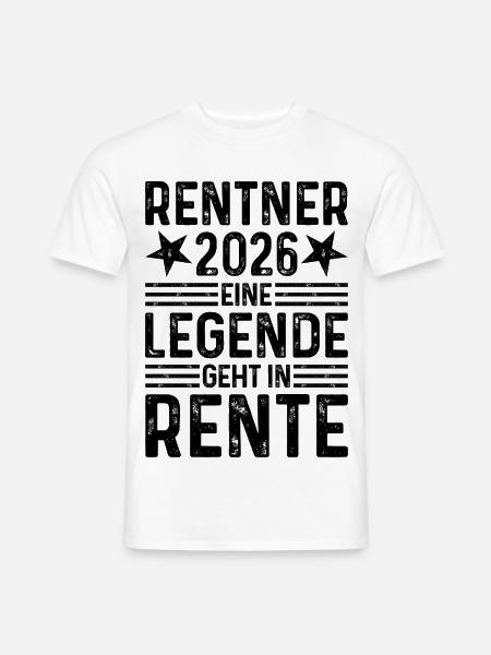 Rentner 2026 - Eine Legende geht in Rente  - Männer T-Shirt - Weiß
