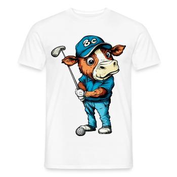 Cow Golf - Men's T-Shirt - white - Front - AI Model Male 178 dark (178cm)