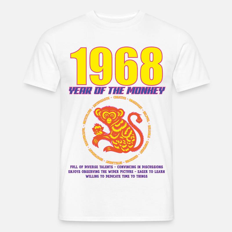 1968_MONKEY_fluor - Männer T-Shirt - Weiß