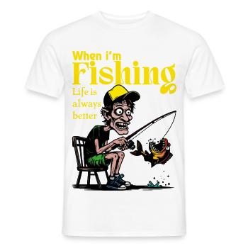 WhenIAmAngeln - Männer T-Shirt - Weiß - Vorne - AI Model Male 178 dark (178cm)