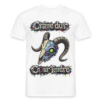 Cyber Goat - Hard Skull Soft Heart - Men's T-Shirt - white - Front - AI Model Male 178 dark (178cm)