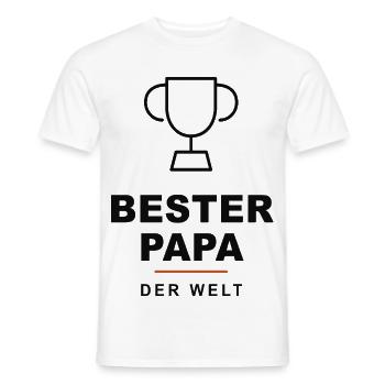 Bester Papa der Welt Trophäe - Männer T-Shirt - Weiß - Vorne - AI Model Male 178 dark (178cm)