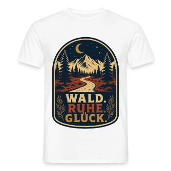 Wald Ruhe Glück – Natur & Wandern Spruch - Männer T-Shirt - Weiß - Vorne - AI Model Male 178 dark (178cm)