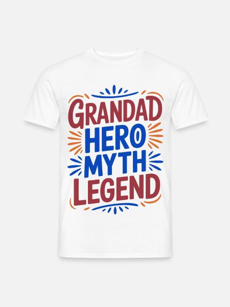 Großvater-Helden-Mythos-Legende - Männer T-Shirt - Weiß