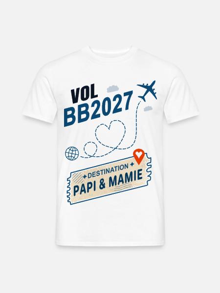 Flug BB2027 Ziel Opa und Großmutter - Männer T-Shirt - Weiß