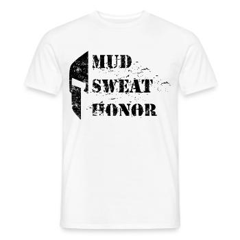 sweat mud honor Sparta - Männer T-Shirt - Weiß - Vorne - AI Model Male 178 dark (178cm)