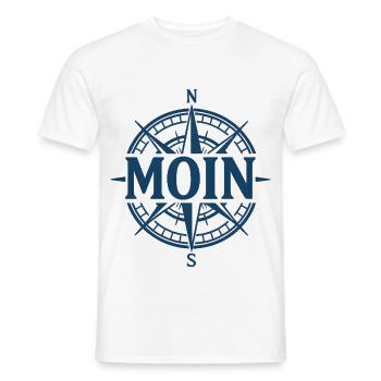 MOIN – Kompassrose Maritimes Design Navigation - Männer T-Shirt - Weiß - Vorne - AI Model Male 178 dark (178cm)