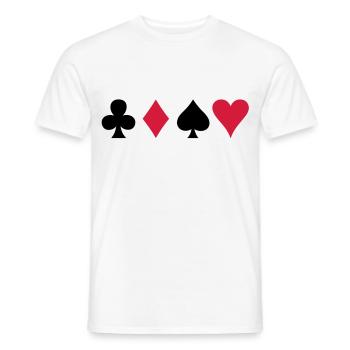 Alle vier Poker-Karten Karten-Anzüge in einer - Männer T-Shirt - Weiß - Vorne - AI Model Male 178 dark (178cm)