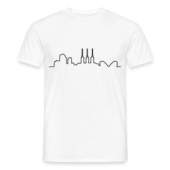 Hannover // Skyline // Silhouette // Skylineshirt - Männer T-Shirt - Weiß - Vorne - AI Model Male 178 dark (178cm)