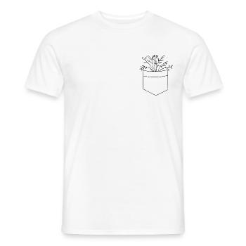 Poche poitrine fleurs - T-shirt homme - blanc - Devant - AI Model Male 178 dark (178cm)