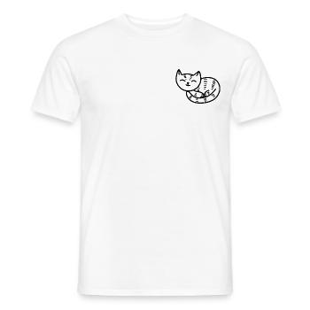 Snoozing Kitty (Tiger) - Men's T-Shirt - white - Front - AI Model Male 178 dark (178cm)