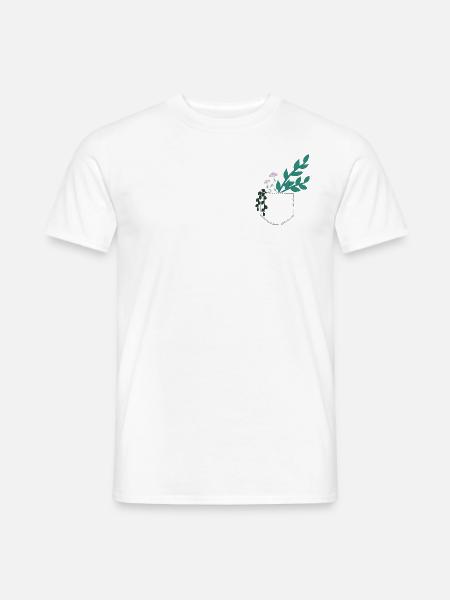 Pflanzen in Brusttasche - Männer T-Shirt - Weiß