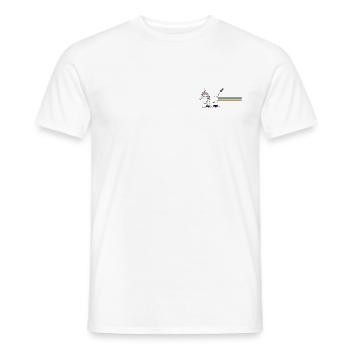 Licorne avec arc-en-ciel - T-shirt homme - blanc - Devant - AI Model Male 178 dark (178cm)