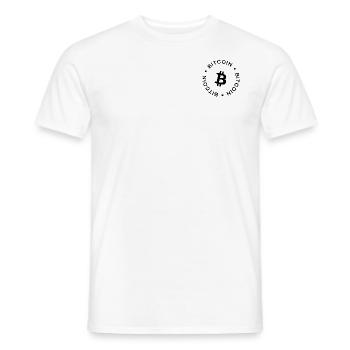 Conception minimaliste de la crypto Bitcoin - T-shirt homme - blanc - Devant - AI Model Male 178 dark (178cm)